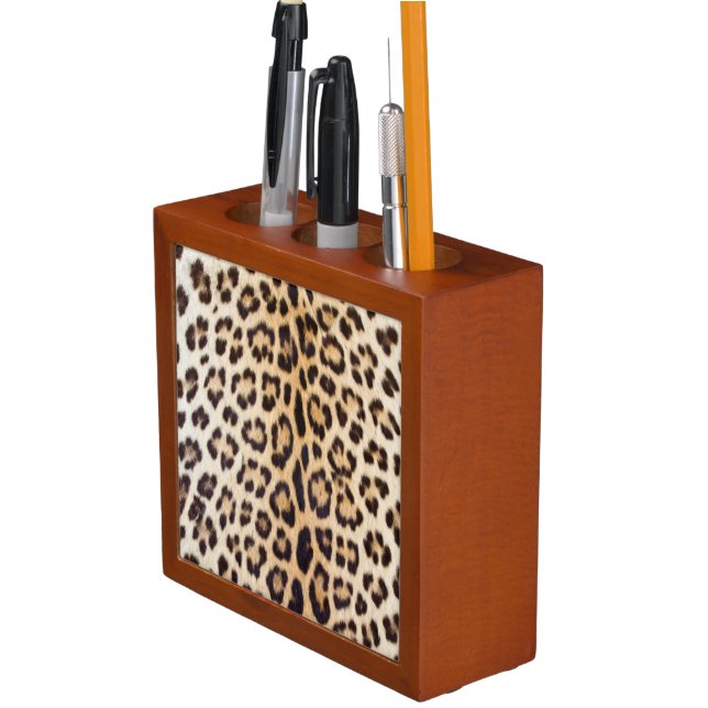 Leopard hair desk organizer (In Situ)