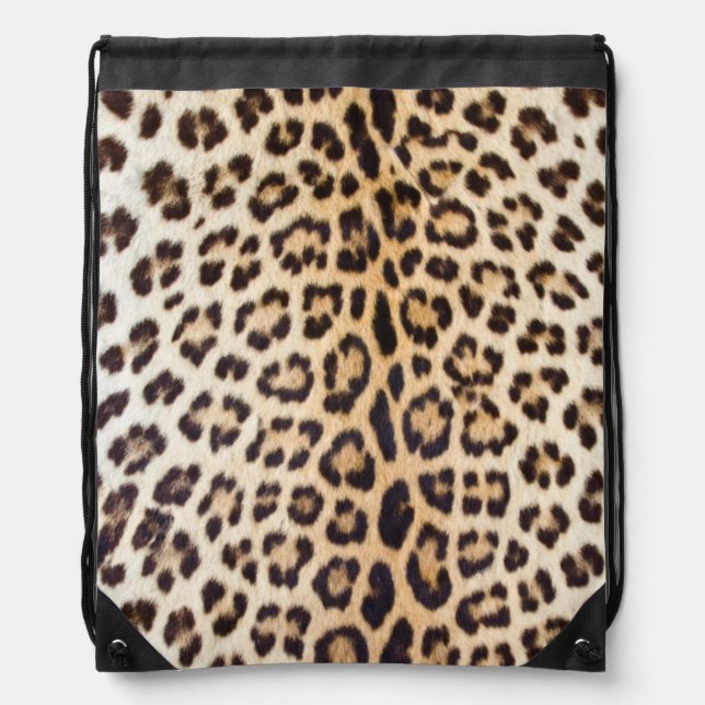 Leopard hair drawstring bag (Front)