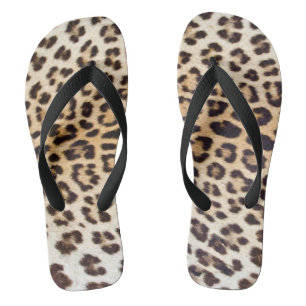 Leopard hair flip flops