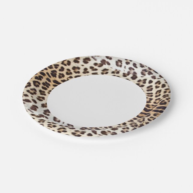 Leopard hair paper plates (Angled)