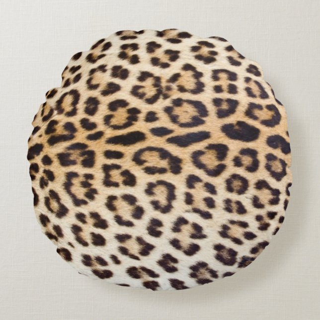 Leopard hair round pillow (Front)