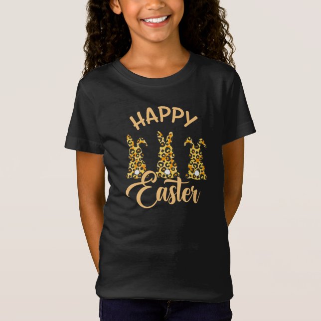 Leopard Happy Easter T-Shirt (Front)