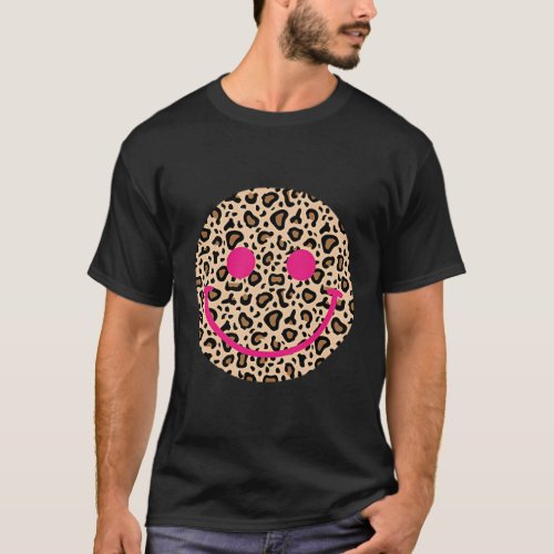 Leopard Happy Face T_Shirt
