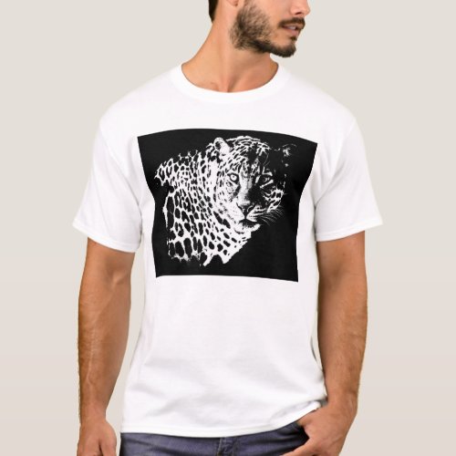 Leopard Head Pop Art Trendy Template Elegant Mens T_Shirt