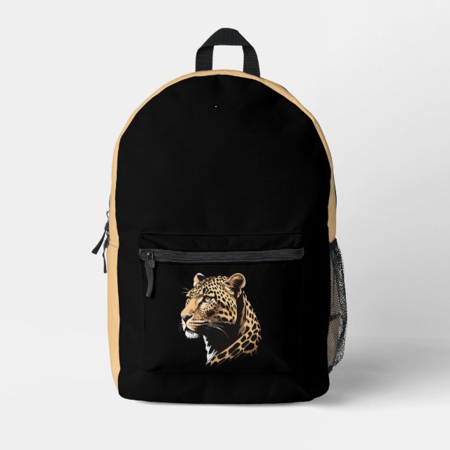 Leopard Head Printed Backpack (Front)