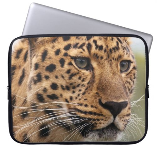 Leopard Head Shot Laptop Sleeve