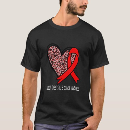 Leopard Heart Adult Onset Stillu2019s Disease Awar T_Shirt