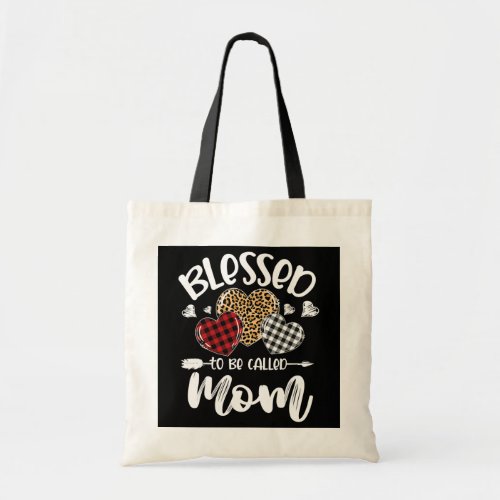 Leopard Heart Blessed To Be Called Mom Happy Tote Bag