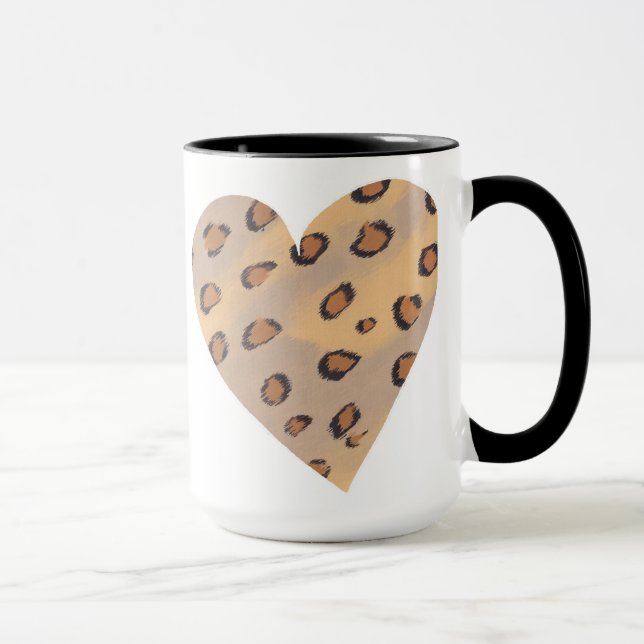 Leopard Heart, custom animal print mugs (Right)