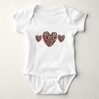 Leopard heart design baby bodysuit
