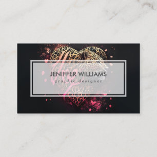 Leopard Heart Love Graffiti Art                    Business Card