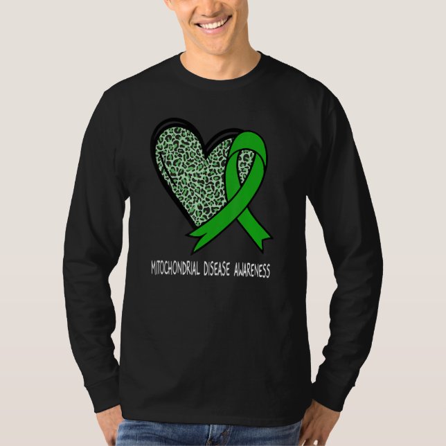Leopard Heart Mitochondrial Disease Awareness Gree T-Shirt (Front)