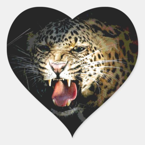 Leopard Heart Sticker