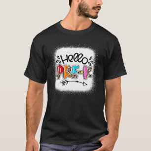 Leopard Hello Pre-K Teacher Student First Day Of S T-Shirt