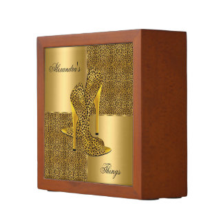 Leopard High Heel Shoes Animal Print Desk Organizer