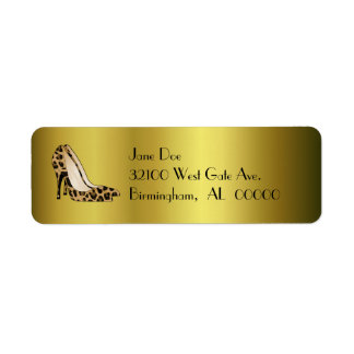 Leopard High Heels Custom Address Labels