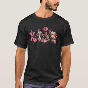 Leopard Highland Cow Glasses Loads Of Love Western T-Shirt