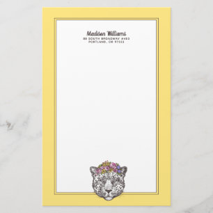Leopard Hippie Chic Add Your Name Stationery