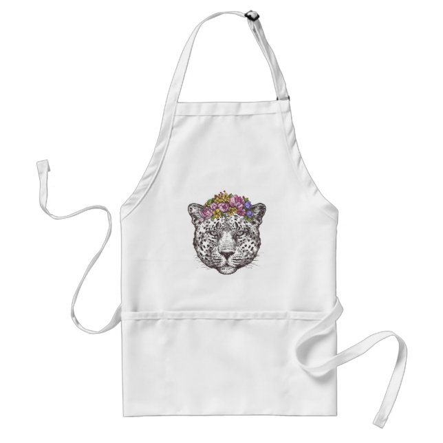 Leopard Hippie Chic Adult Apron (Front)