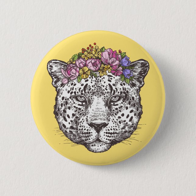 Leopard Hippie Chic Button (Front)