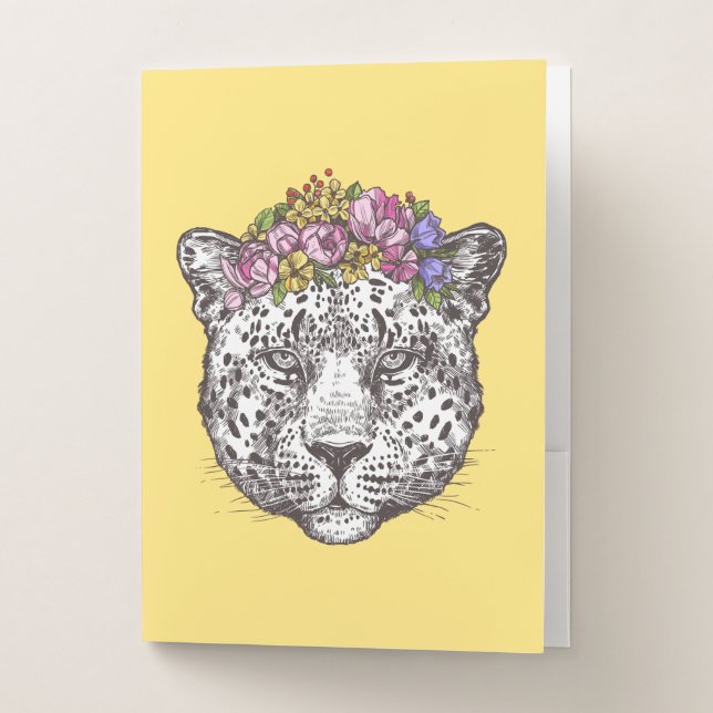 Leopard Hippie Chic Pocket Folder (Front)