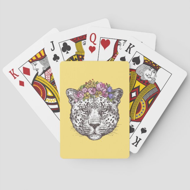 Leopard Hippie Chic Poker Cards (Back)