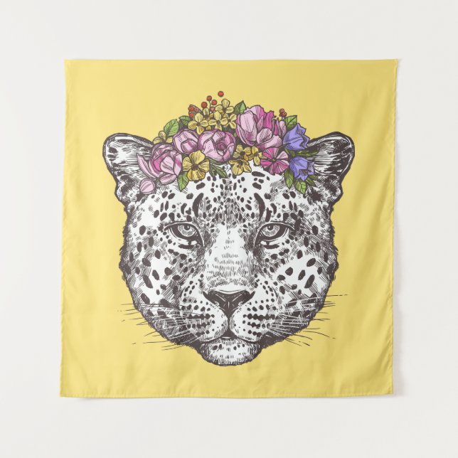 Leopard Hippie Chic Tapestry (Front)
