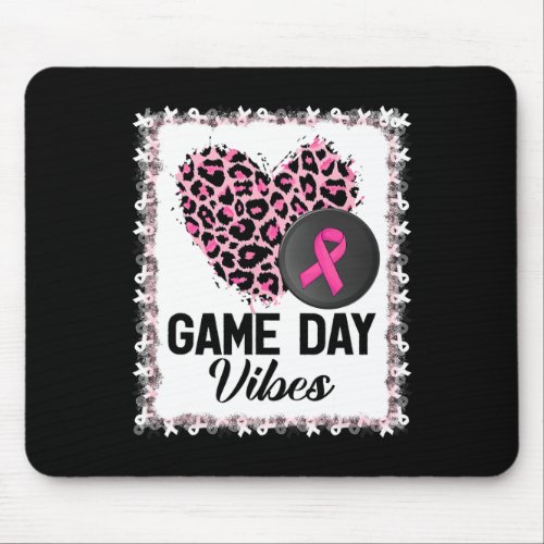 Leopard Hockey Puck Game Day Vibes Breast Cancer A Mouse Pad