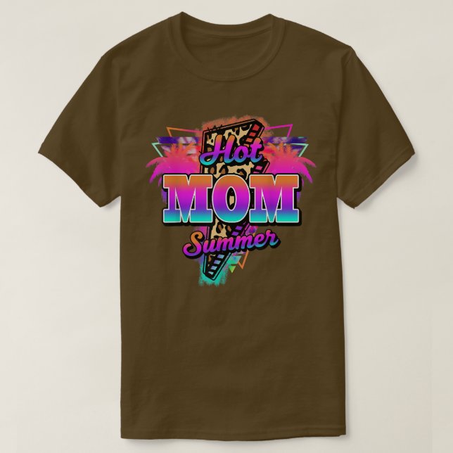 Leopard Hot Mom Summer, Mother Vacation Beach Summ T-Shirt (Design Front)