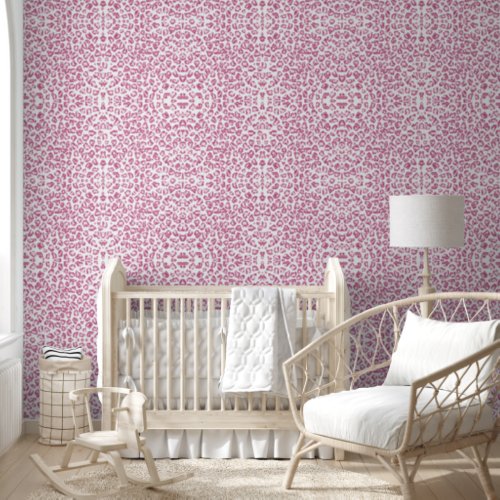 Leopard Hot Pink and White Cute Cool Pattern Wallpaper