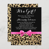 Leopard Hot Pink Bow Its a Girl Safari Baby Shower (Front/Back)