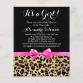 Leopard Hot Pink Bow Its a Girl Safari Baby Shower (Front)
