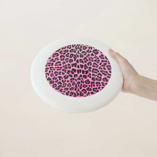 Leopard Hot Pink Painted Texture Wham-O Frisbee (In Hand)