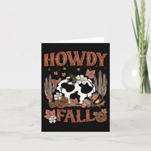 Leopard Howdy Fall Western Pumpkin Autumn Fall Tha Card