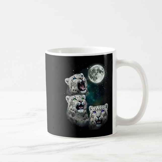 Leopard Howling At The Space Full Moon At Night St Coffee Mug (Right)