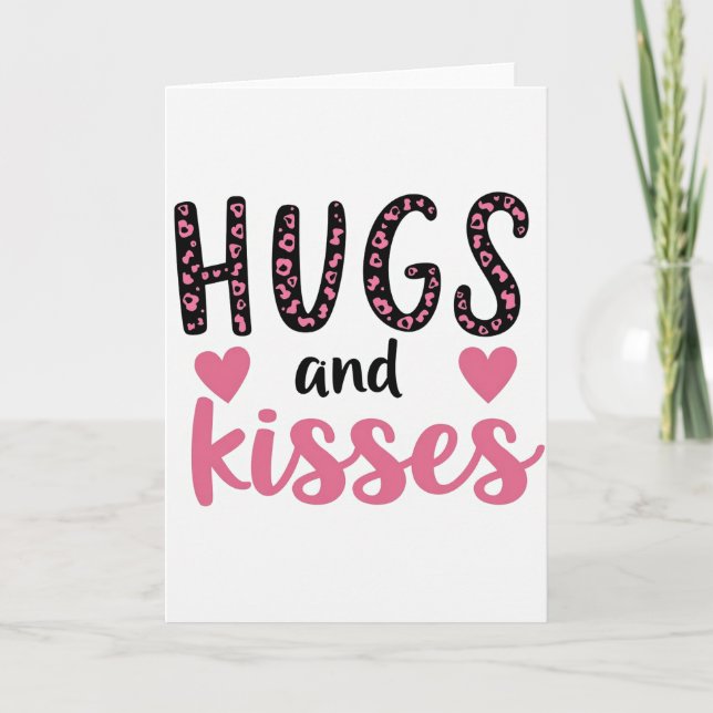 Leopard Hugs Kisses Fun Love Card (Front)