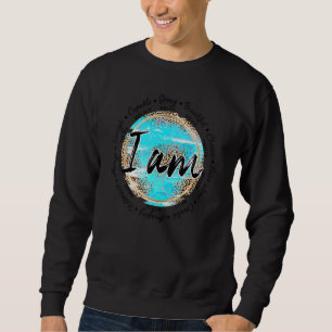 Leopard I Am Inspirational Bible Verse Christian R Sweatshirt