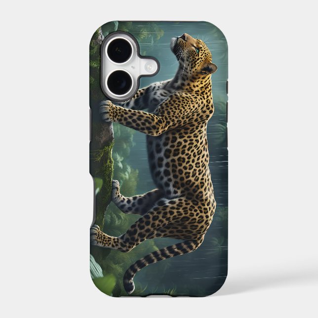 Leopard In Rainy Jungle Iphone Case (Back)