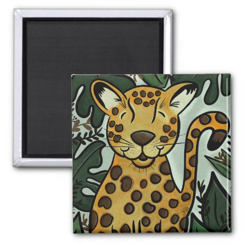 Leopard in the Jungle Cute Big Cat  Magnet