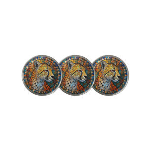 Leopard in Vibrant Colors Golf Ball Marker