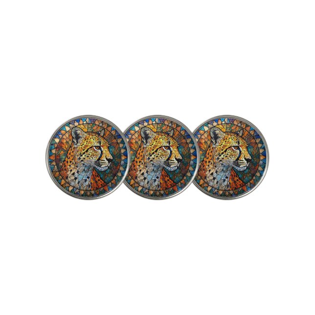 Leopard in Vibrant Colors Golf Ball Marker (3 Up)