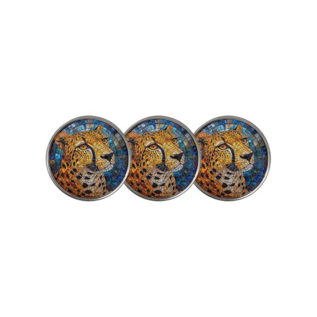 Leopard in Vibrant Colors Golf Ball Marker (3 Up)