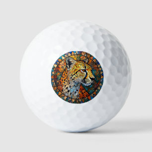 Leopard in Vibrant Colors Golf Balls