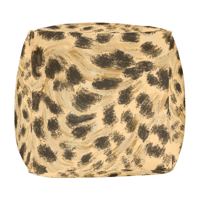Leopard Inspired Cube Pouf (Bottom)