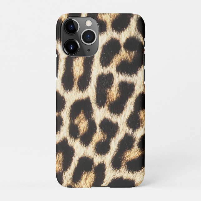 Leopard iPhone 11 ProSlim Fit Case, Glossy iPhone Case (Back)