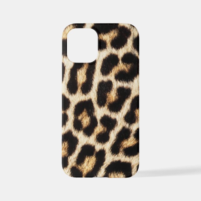 Leopard iPhone 12 MiniSlim Fit Case, Glossy iPhone Case (Back)
