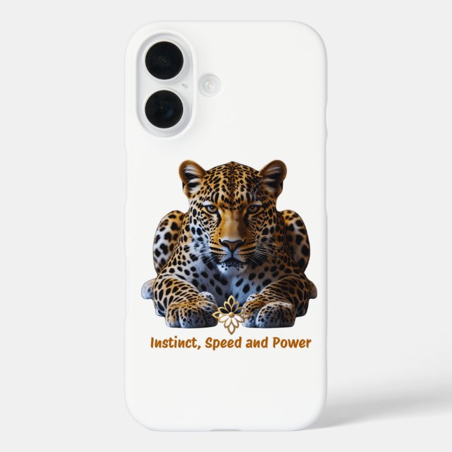Leopard iPhone 16 Case – Instinct, Speed and Power (Back)