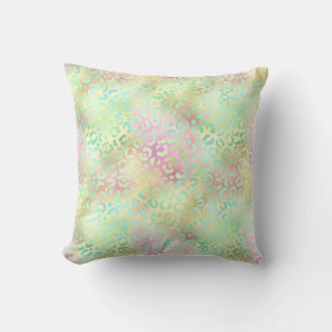 *~* Leopard Iridescent Rainbow Animal Print Throw Pillow