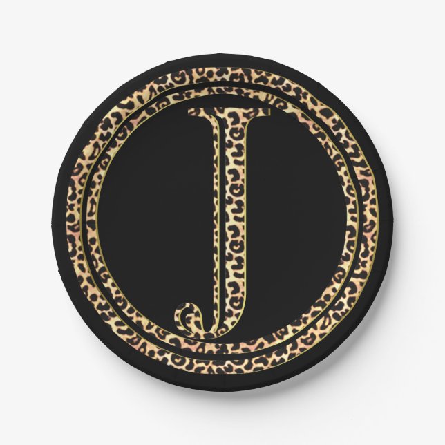 Leopard J Paper Plates (Front)