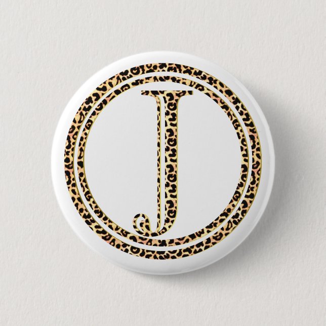 Leopard J Pinback Button (Front)